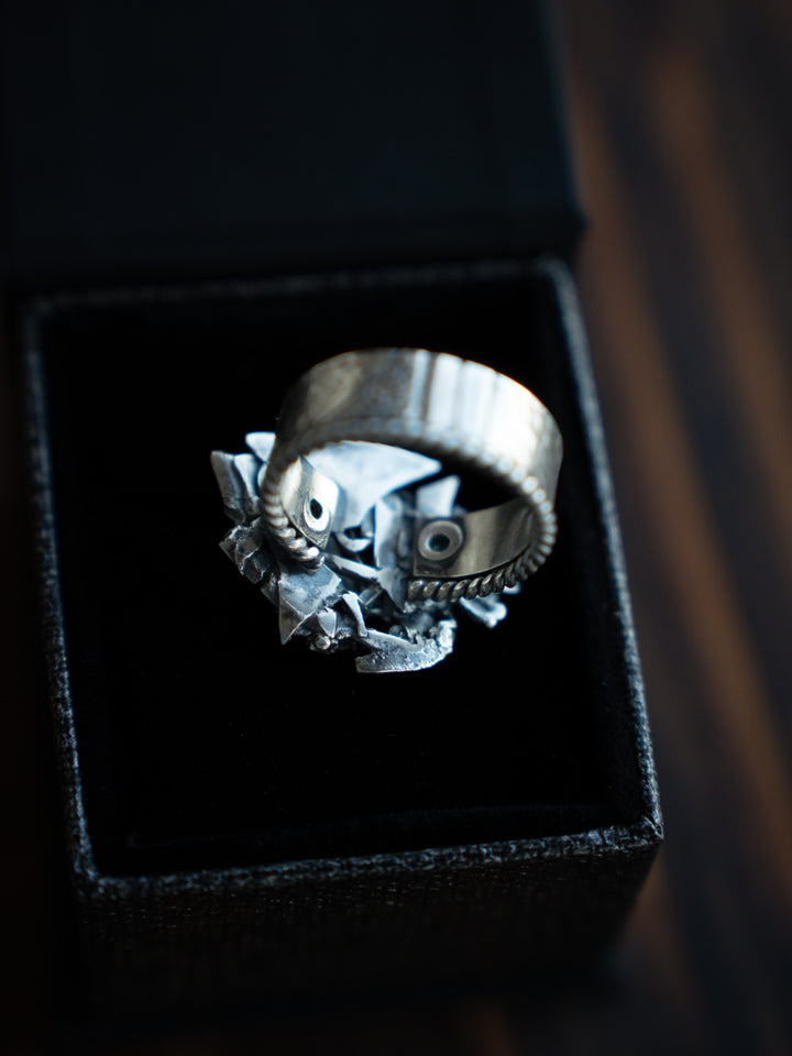 Tundra Silver & Gold Nugget Ring
