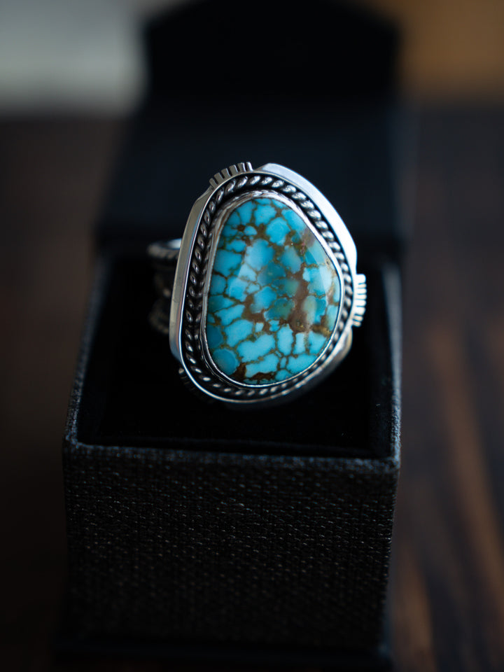 Saw-Cut Kingman Turquoise Ring -Stronghold