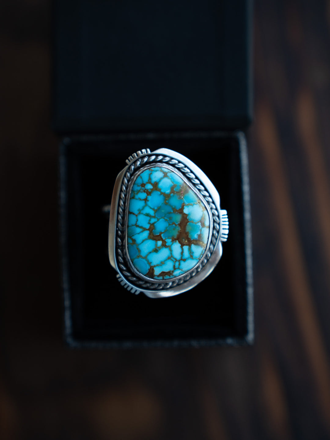 Saw-Cut Kingman Turquoise Ring -Stronghold