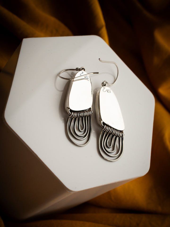 White Buffalo Sterling Silver Fringe Earrings