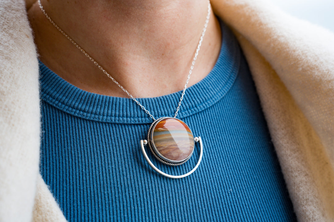 Polychrome Jasper Pendant - Rising