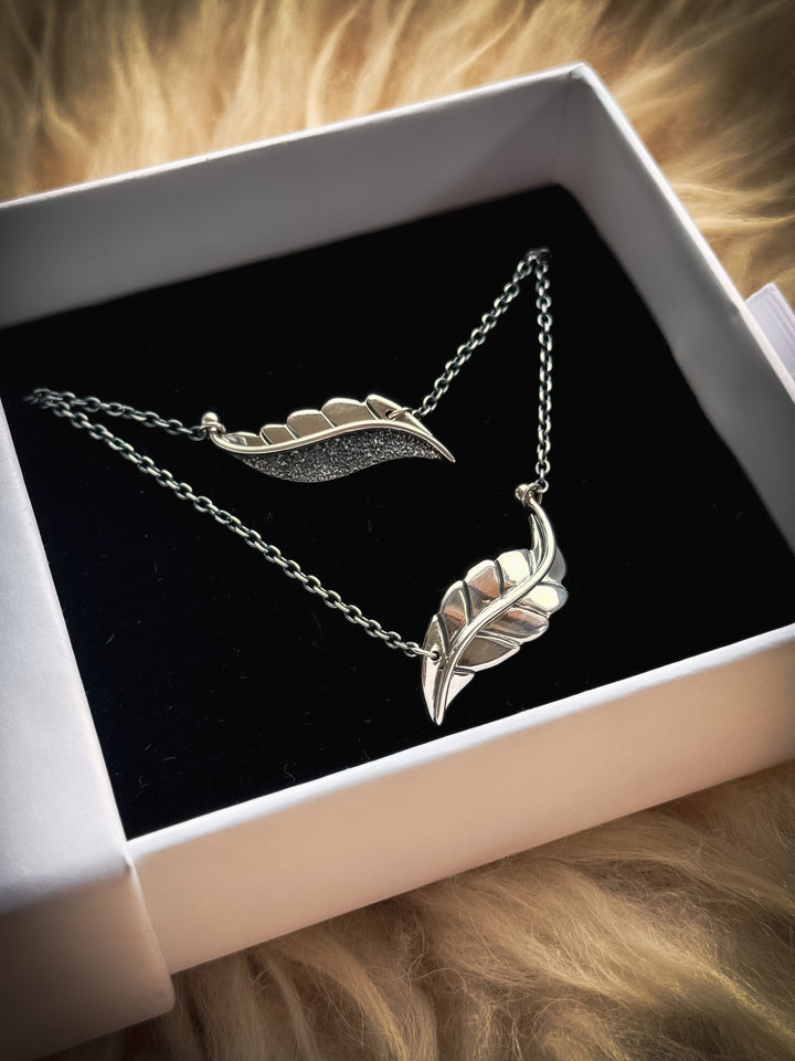 Two Berry Leaf Necklaces