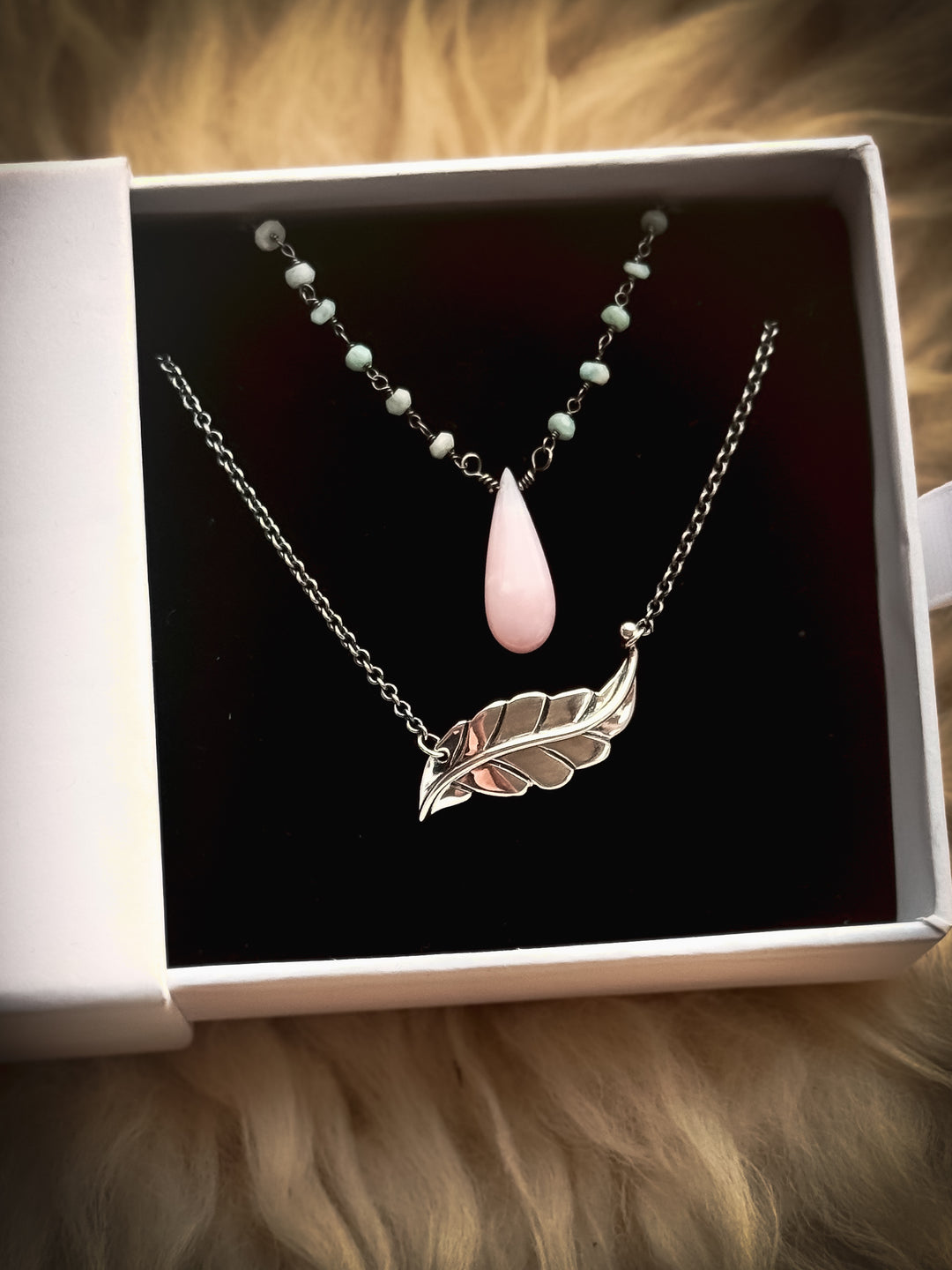 Luminary & Leaf Necklace Set