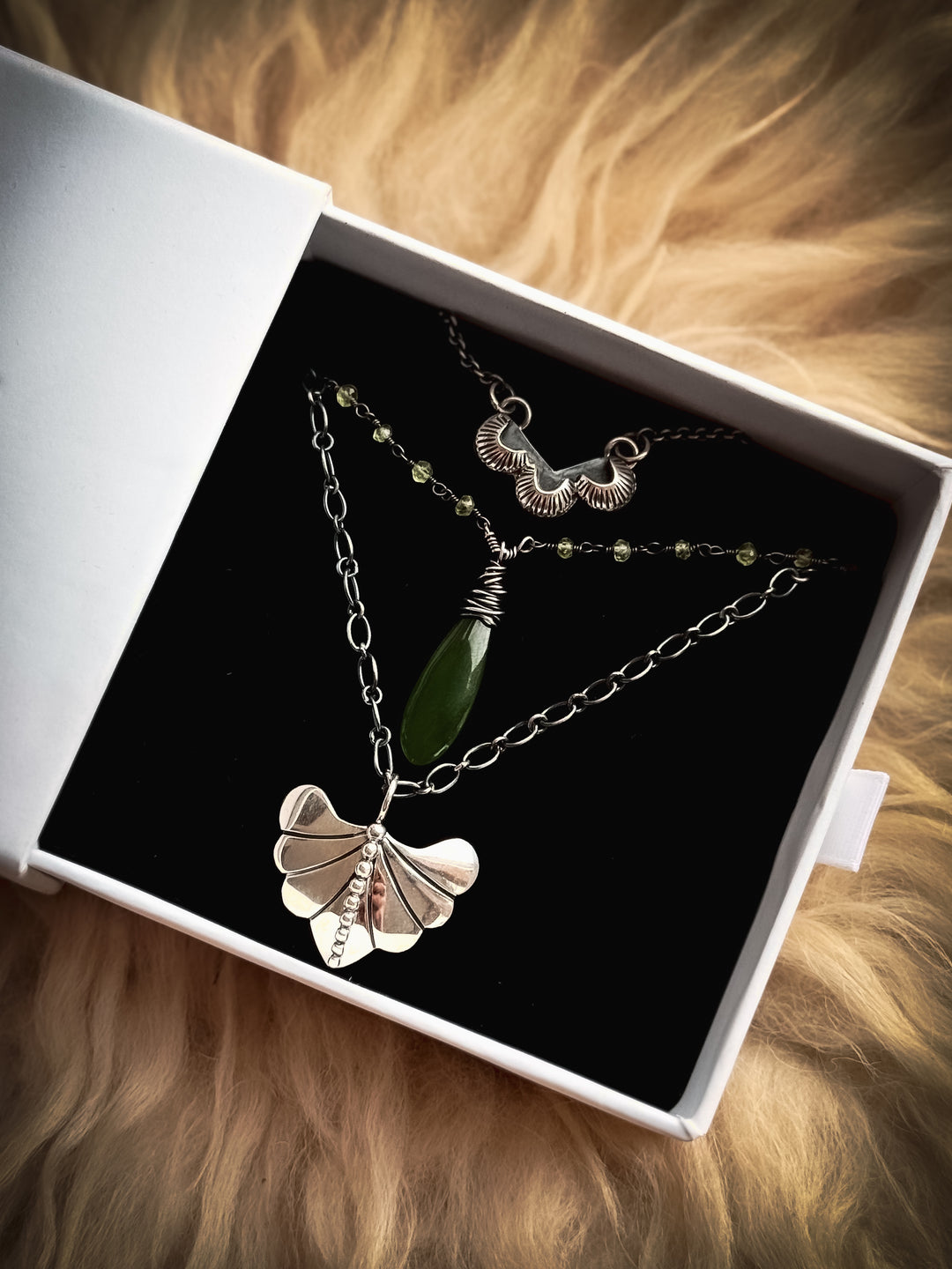 Trinity, Dew Drop Luminary, and Willow Wisp Necklace Trio