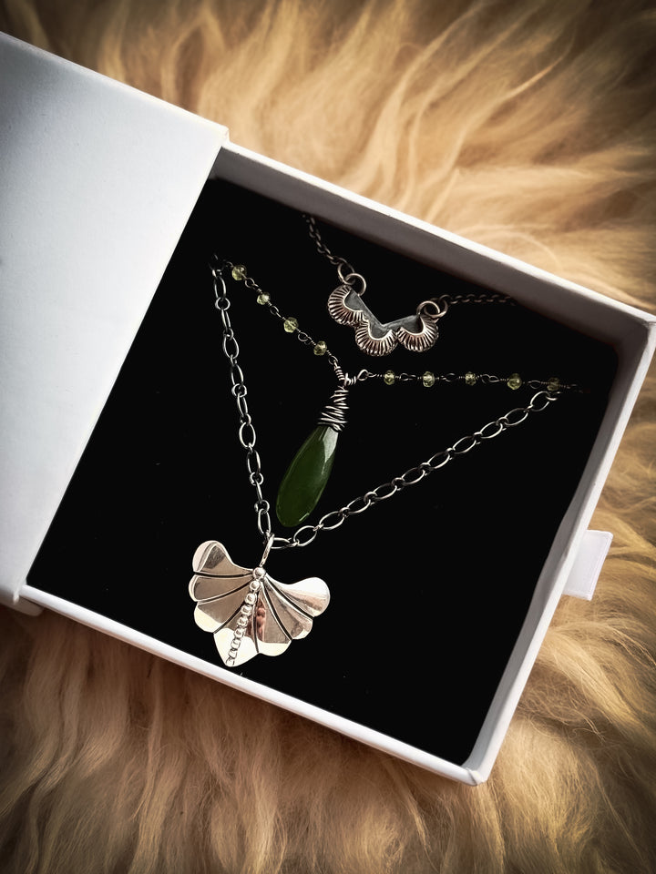 Trinity, Dew Drop Luminary, and Willow Wisp Necklace Trio