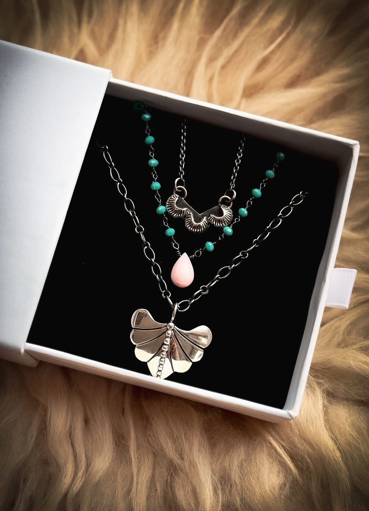 Trinity, Dew Drop Luminary, and Willow Wisp Necklace Trio