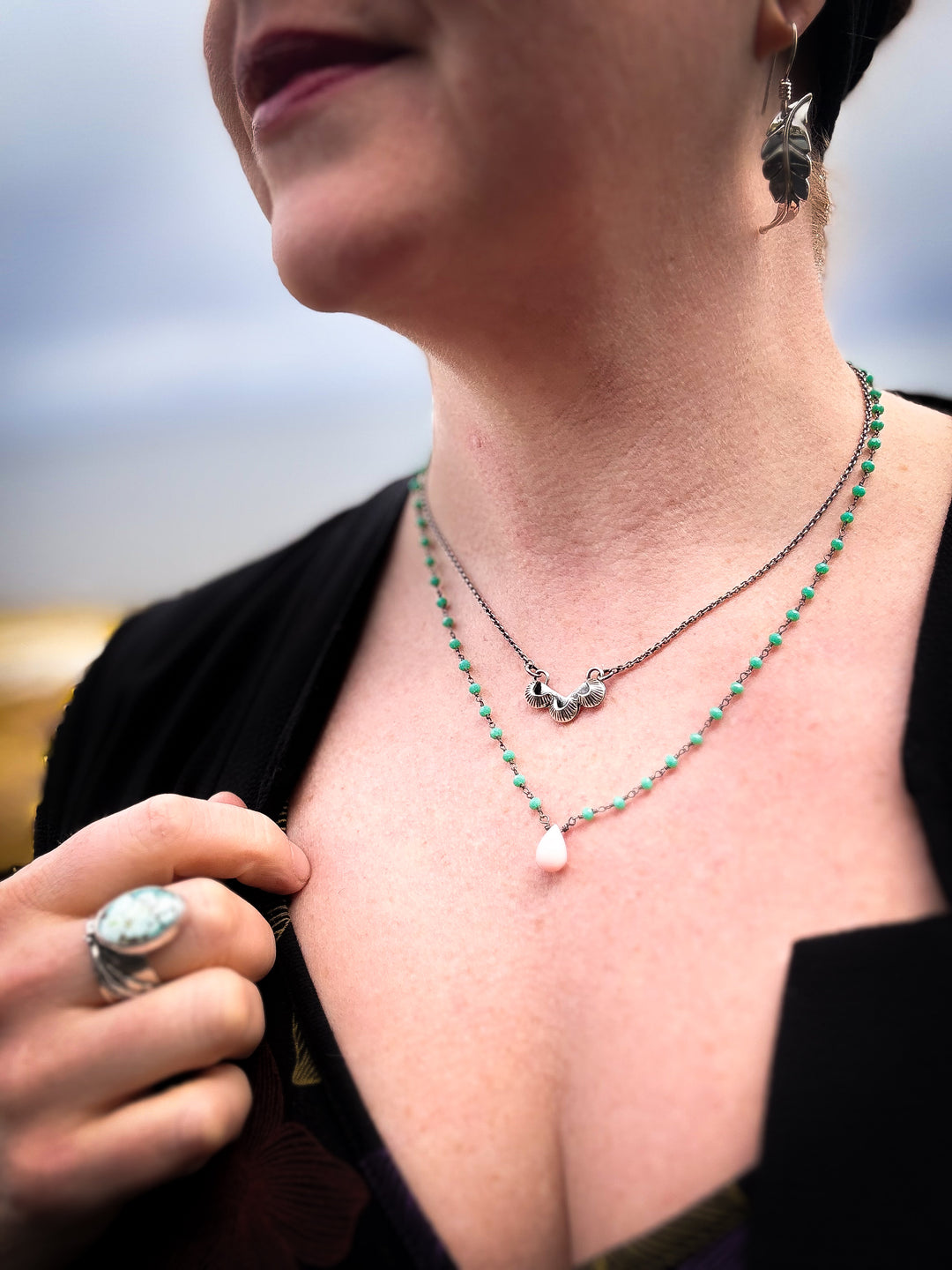 Trinity & Dew Drop Luminary Necklace Set