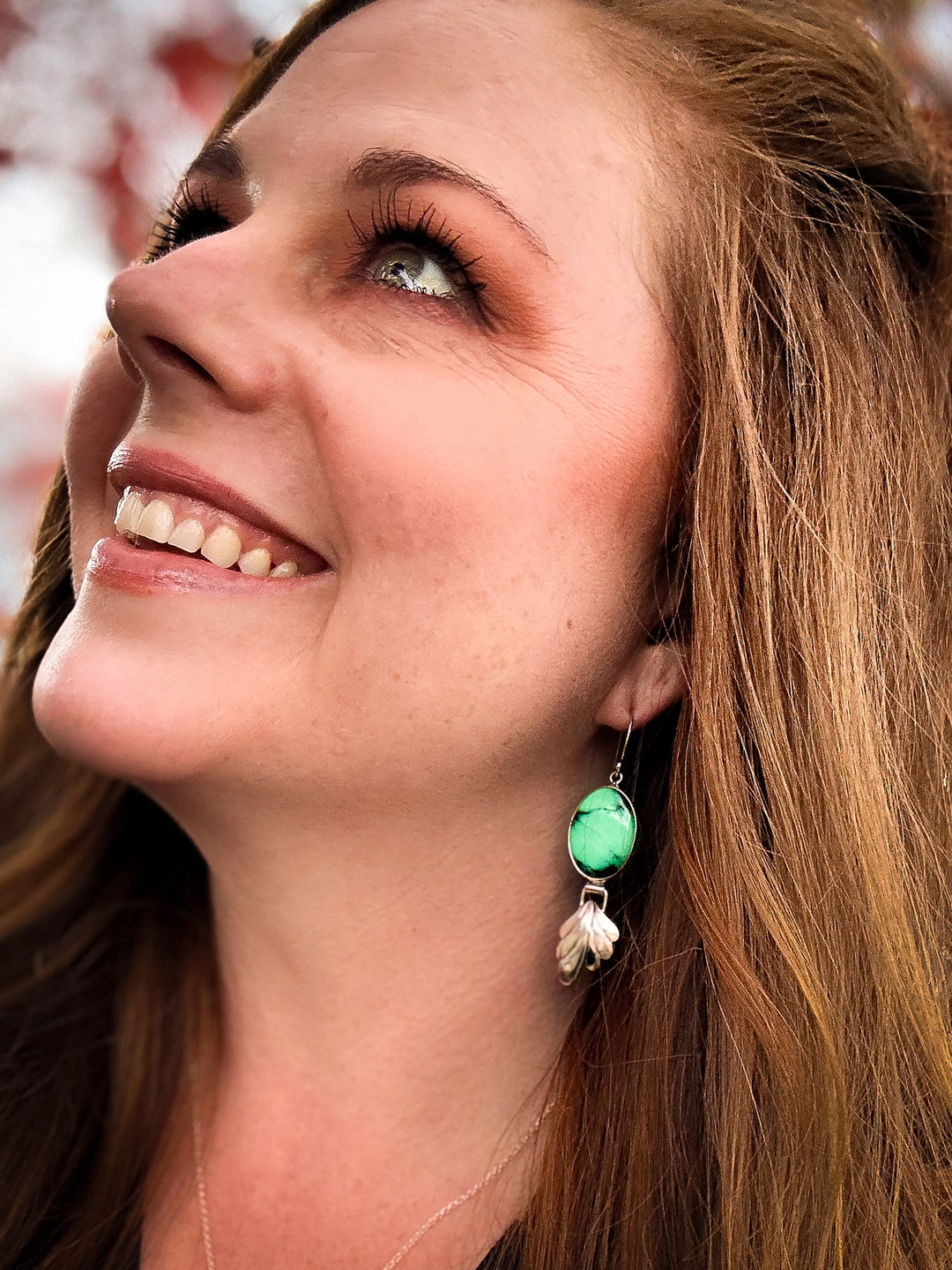 Emerald Rose Variscite Earrings