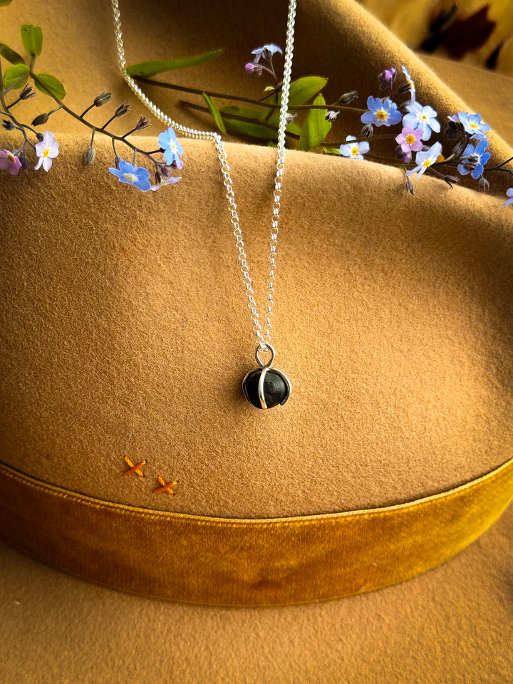 Alaskan Raw Garnet Sterling Silver Pendant Necklace