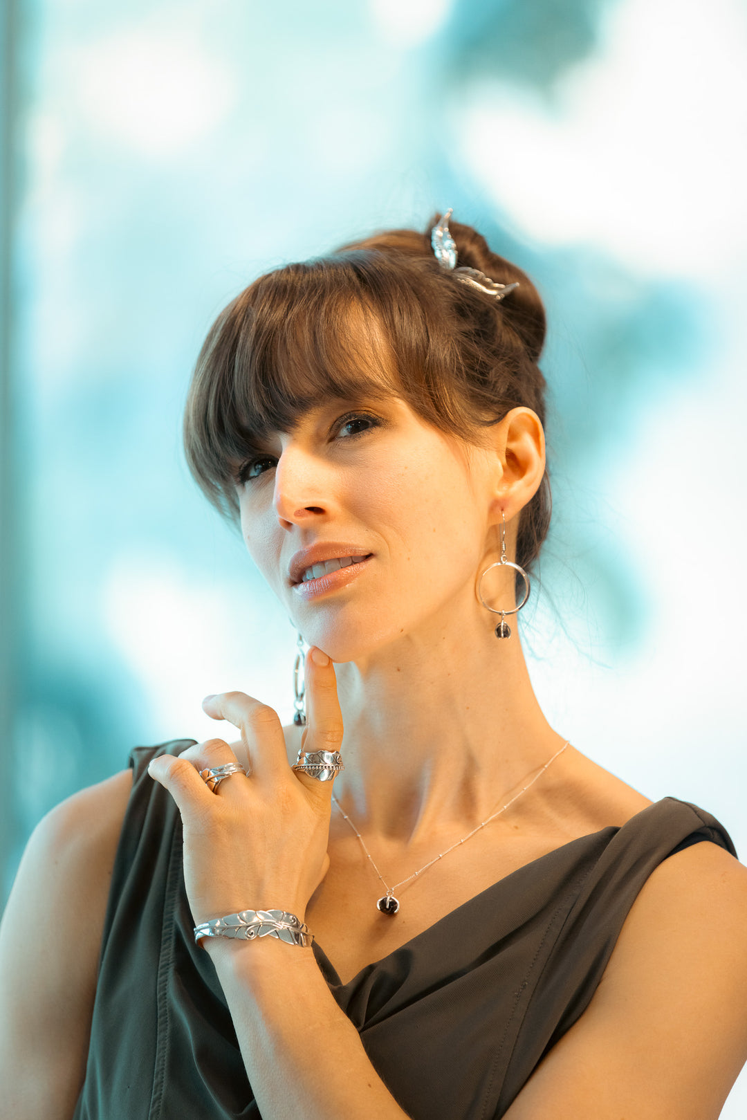 Alaskan Raw Garnet Sterling Silver Pendant Necklace