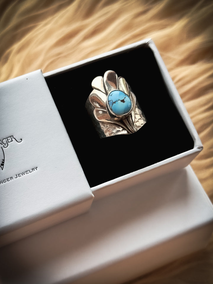 Freya's Shield Ring - Golden Hills Turquoise