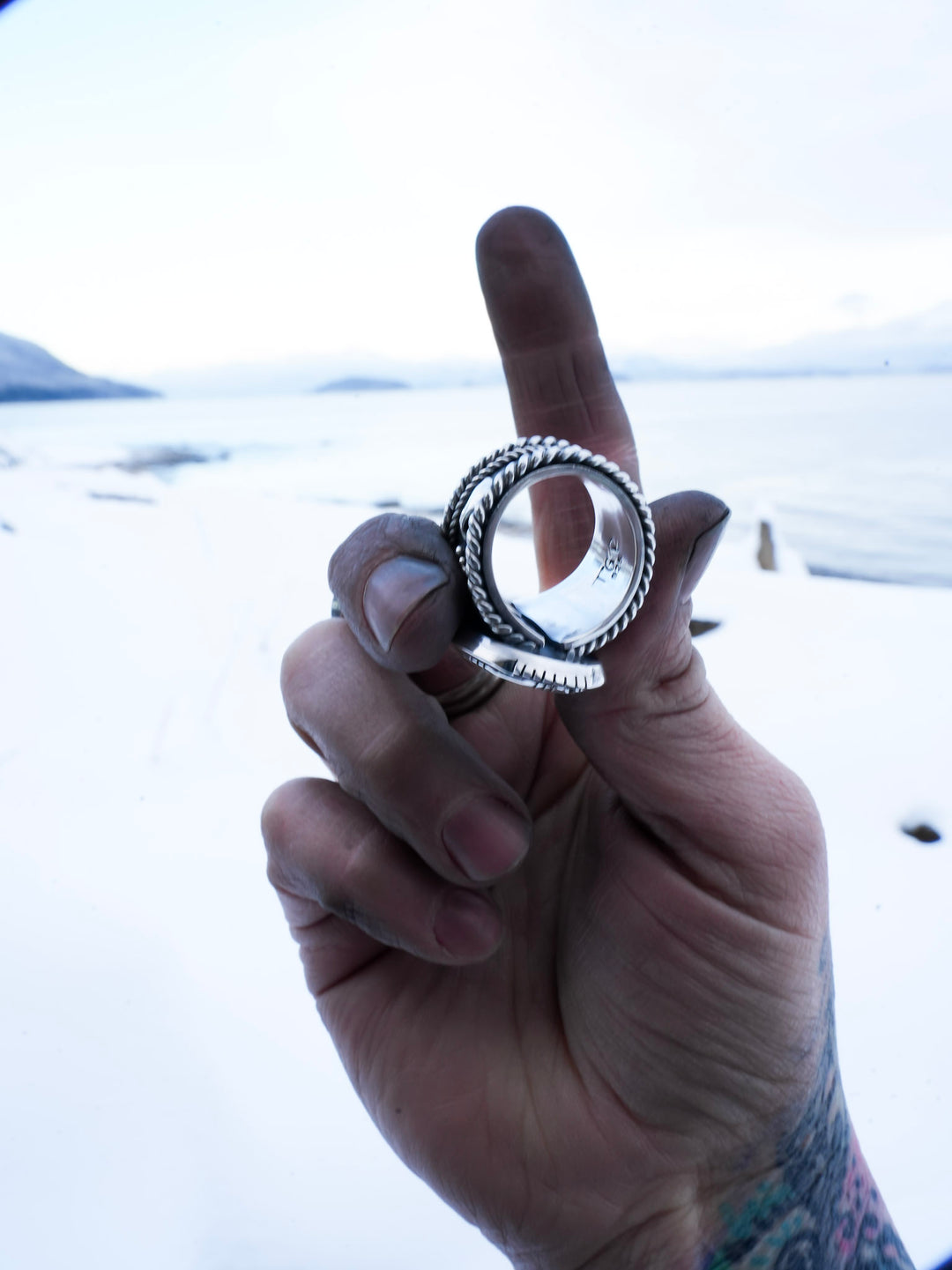 Golden Hills Turquoise Rugged Band Ring