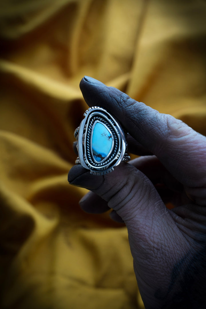 Golden Hills Turquoise Rugged Band Ring