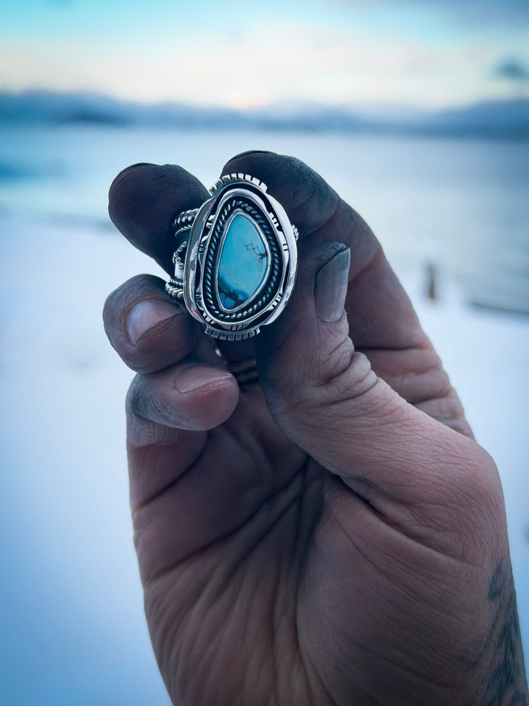 Golden Hills Turquoise Rugged Band Ring