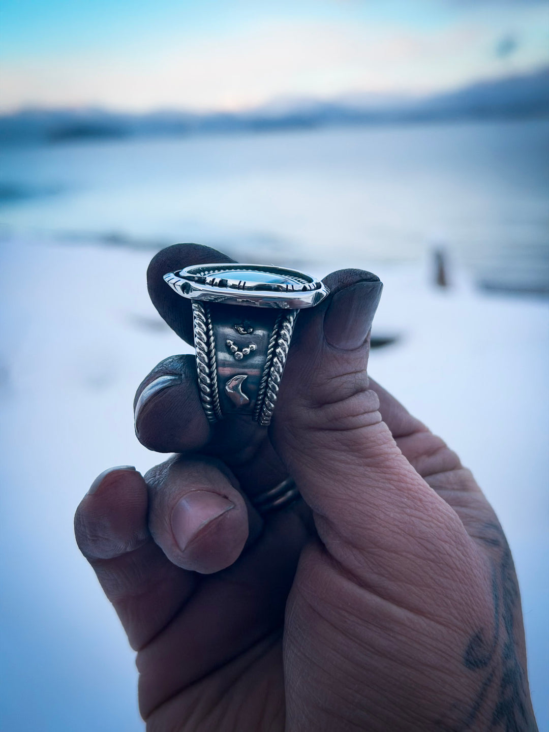 Golden Hills Turquoise Rugged Band Ring