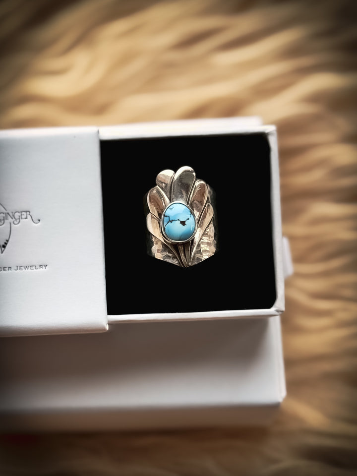 Freya's Shield Ring - Golden Hills Turquoise
