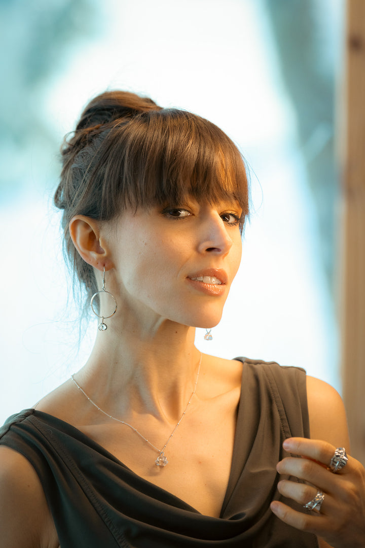 Herkimer Diamond Hoop