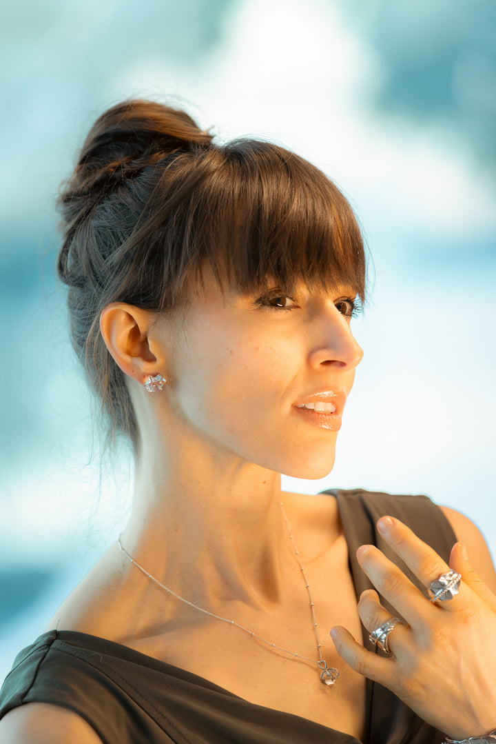 Large Herkimer Diamond Studs