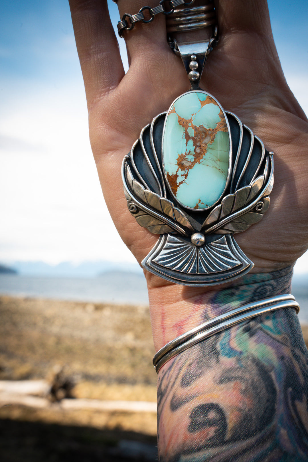 High Grade Royston Turquoise Pendant