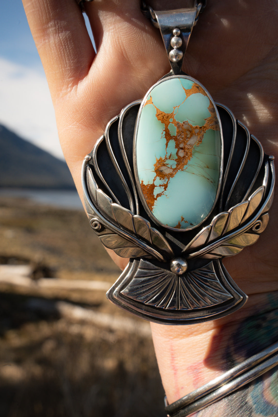 High Grade Royston Turquoise Pendant