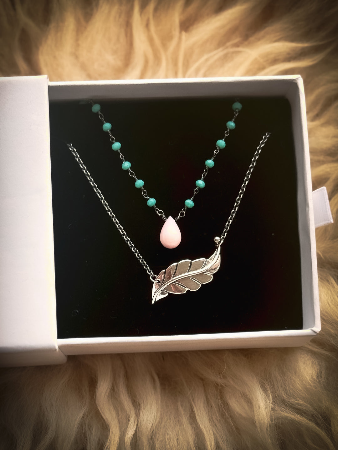 Luminary & Leaf Necklace Set