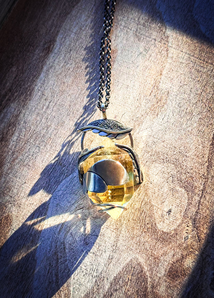 Honey Lantern- Citrine Necklace