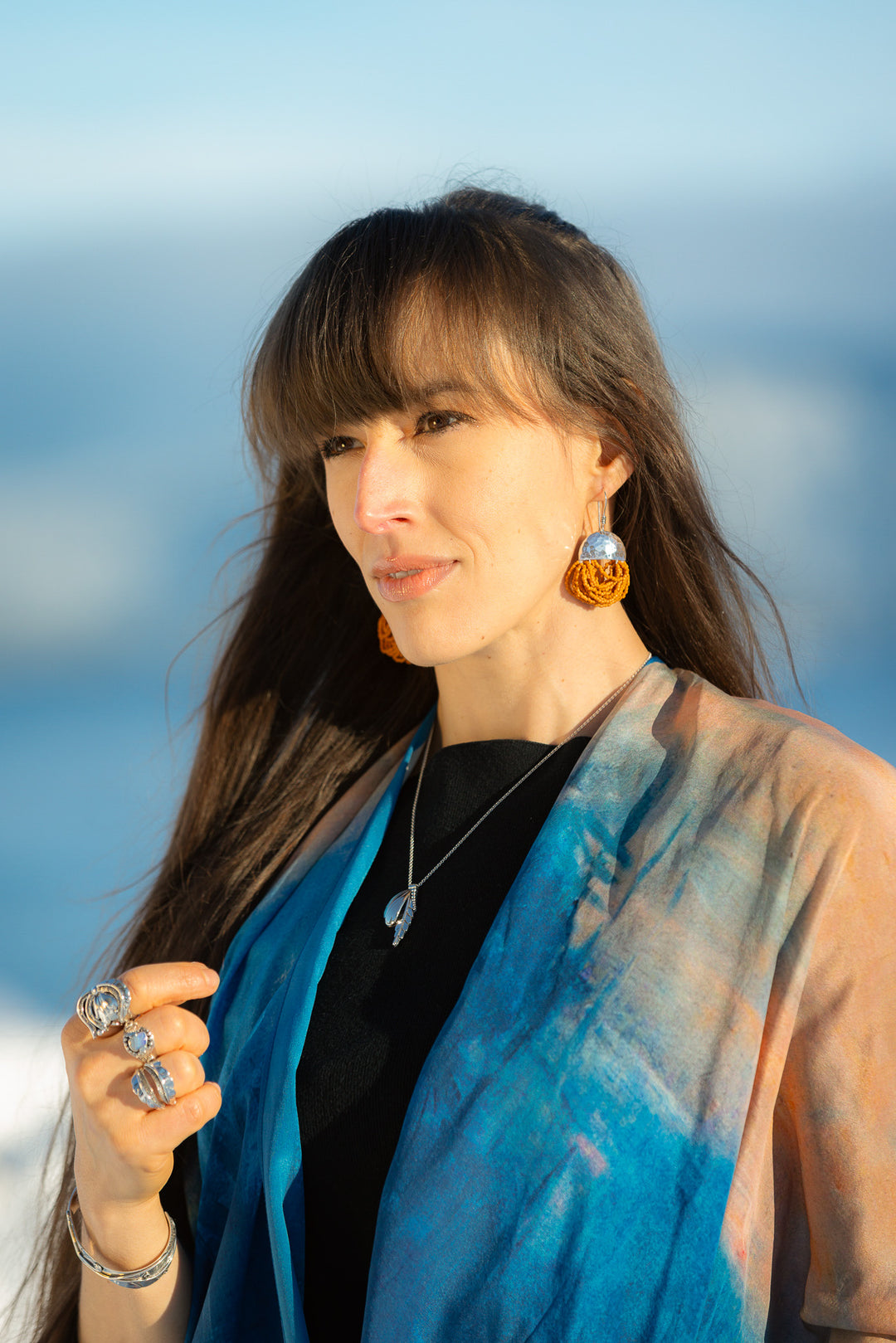 Autumn Lore Swings - Mustard Beaded Earrings