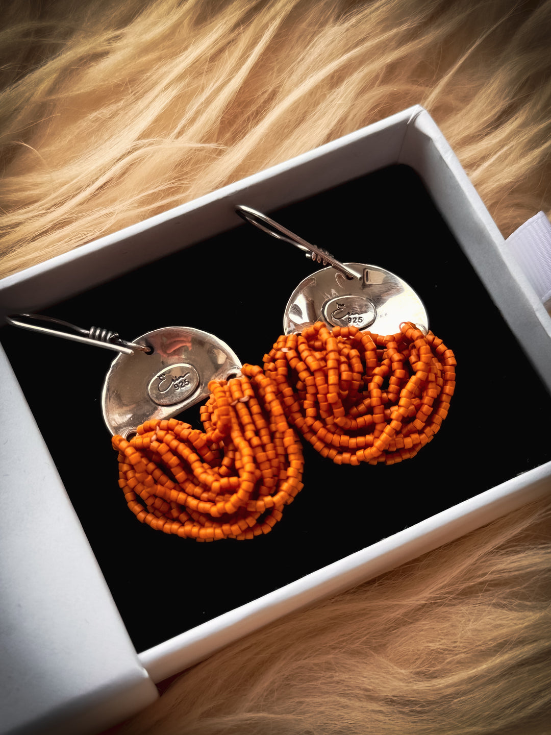 Autumn Lore Swings - Mustard Beaded Earrings
