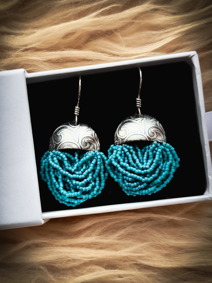 Misty Fjords - Turquoise Beaded Earrings