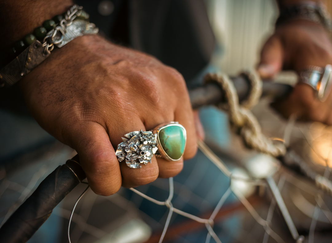 Tundra Silver & Gold Nugget Ring