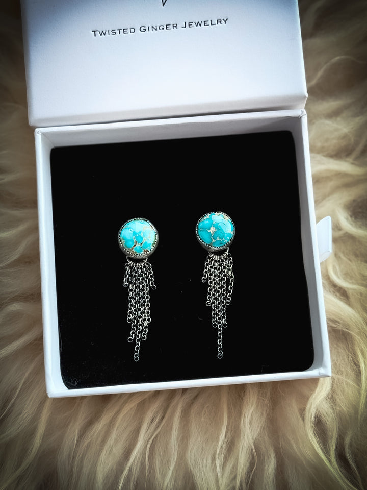 Sonoran Turquoise Chain Fringe Studs
