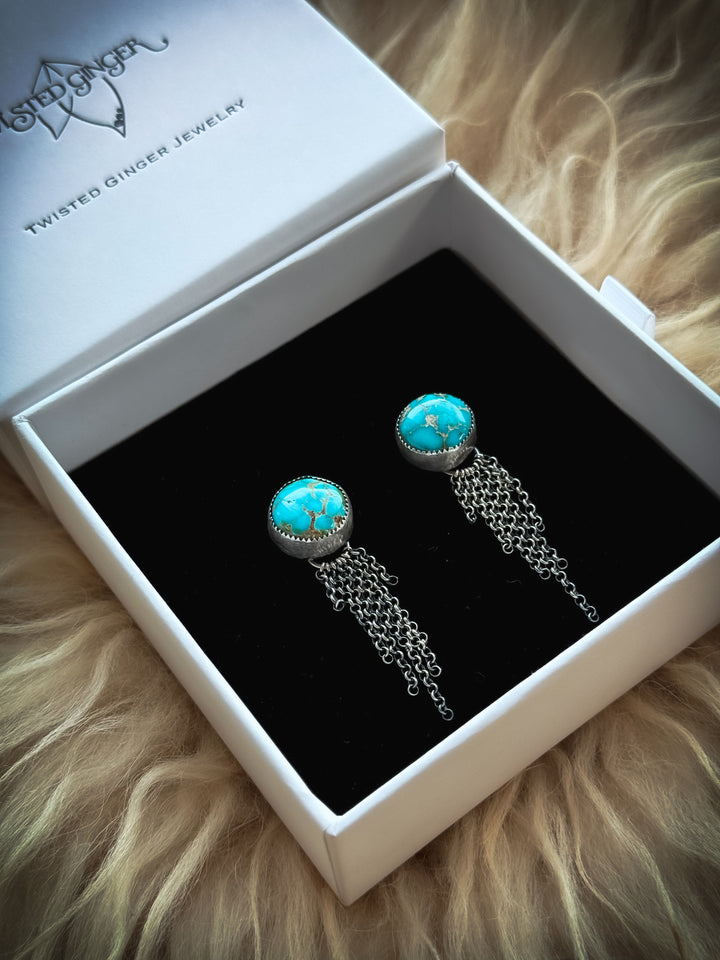 Sonoran Turquoise Chain Fringe Studs