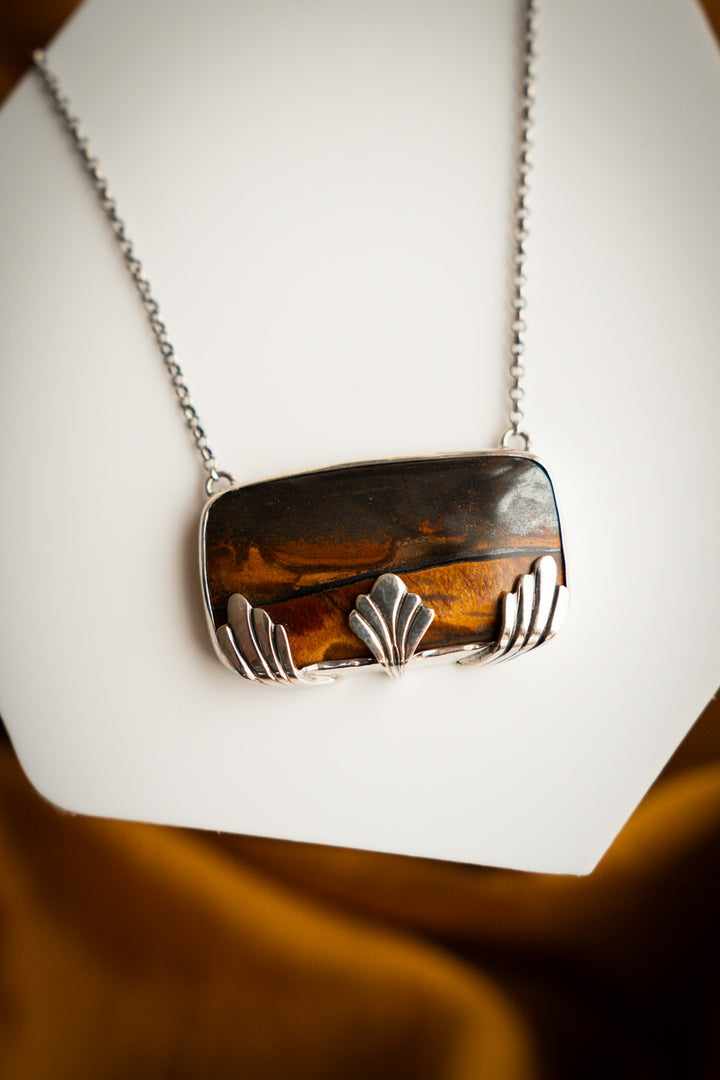 Mara Mamba Tiger’s Eye Statement Pendant Necklace