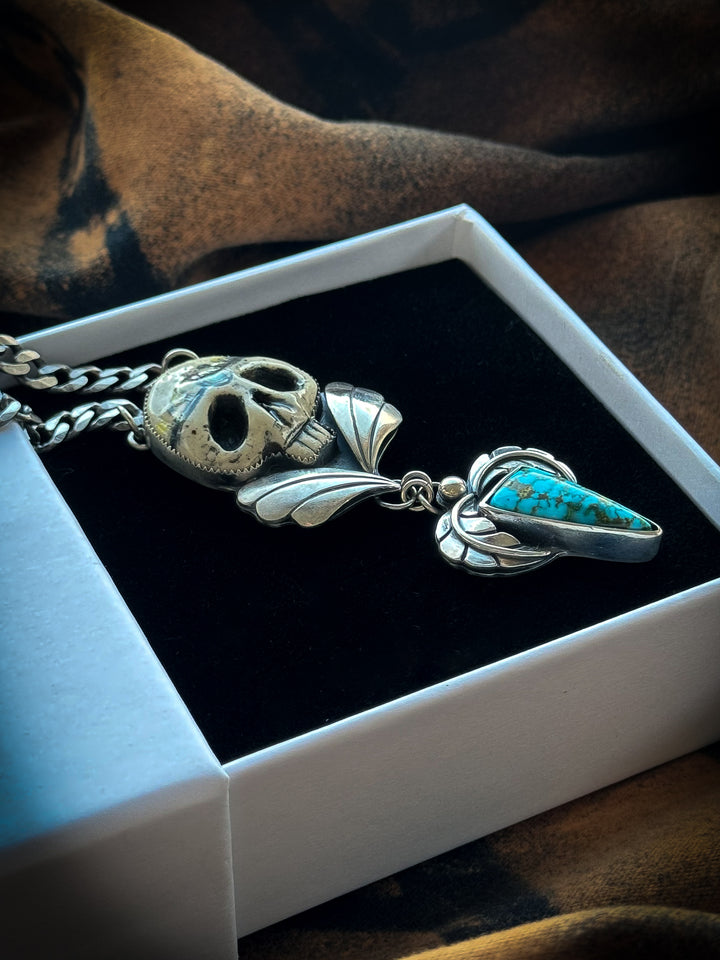 Skull & Turquoise Necklace