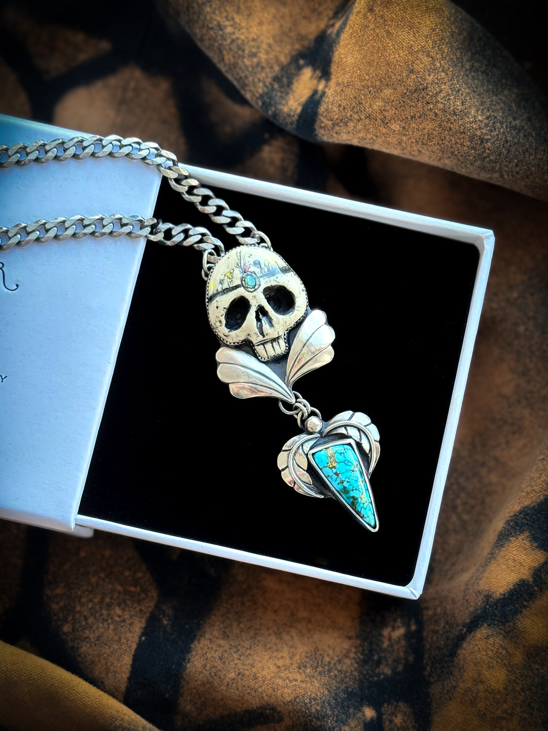 Skull & Turquoise Necklace