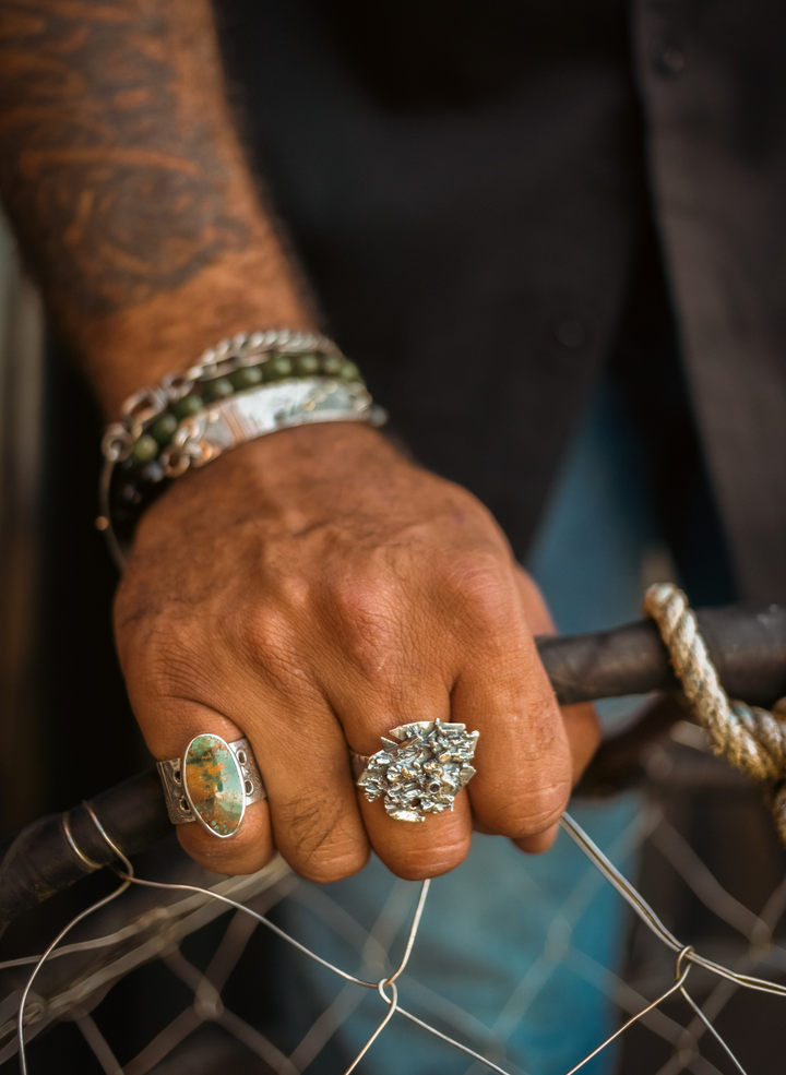 Tundra Silver & Gold Nugget Ring