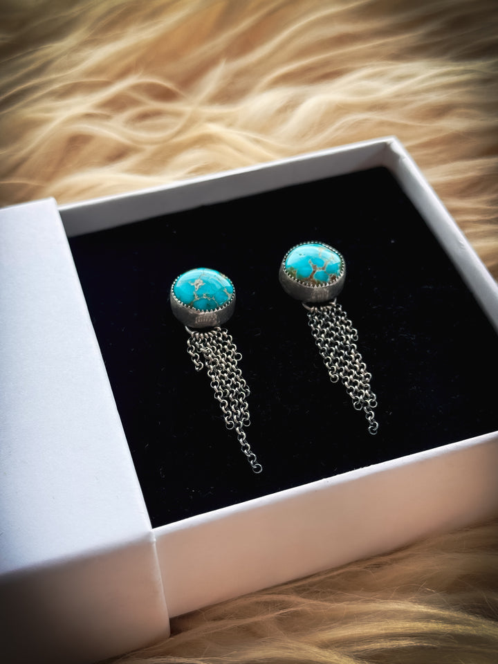 Sonoran Turquoise Chain Fringe Studs