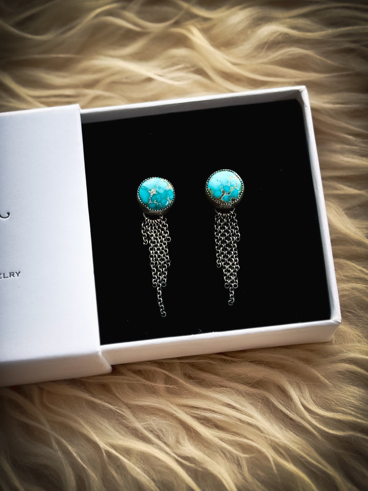 Sonoran Turquoise Chain Fringe Studs
