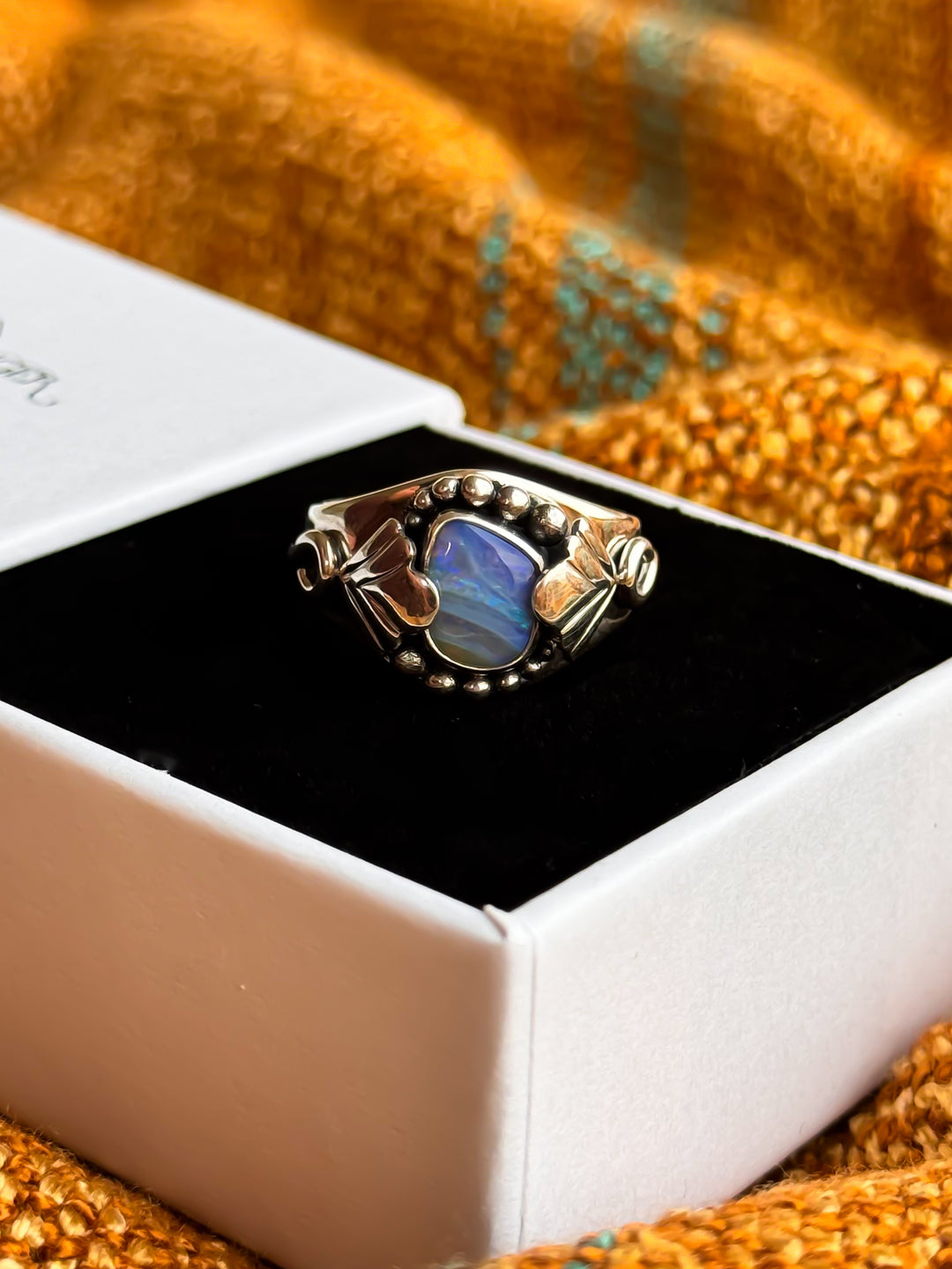 Australian Boulder Opal Ring ~ Starlight