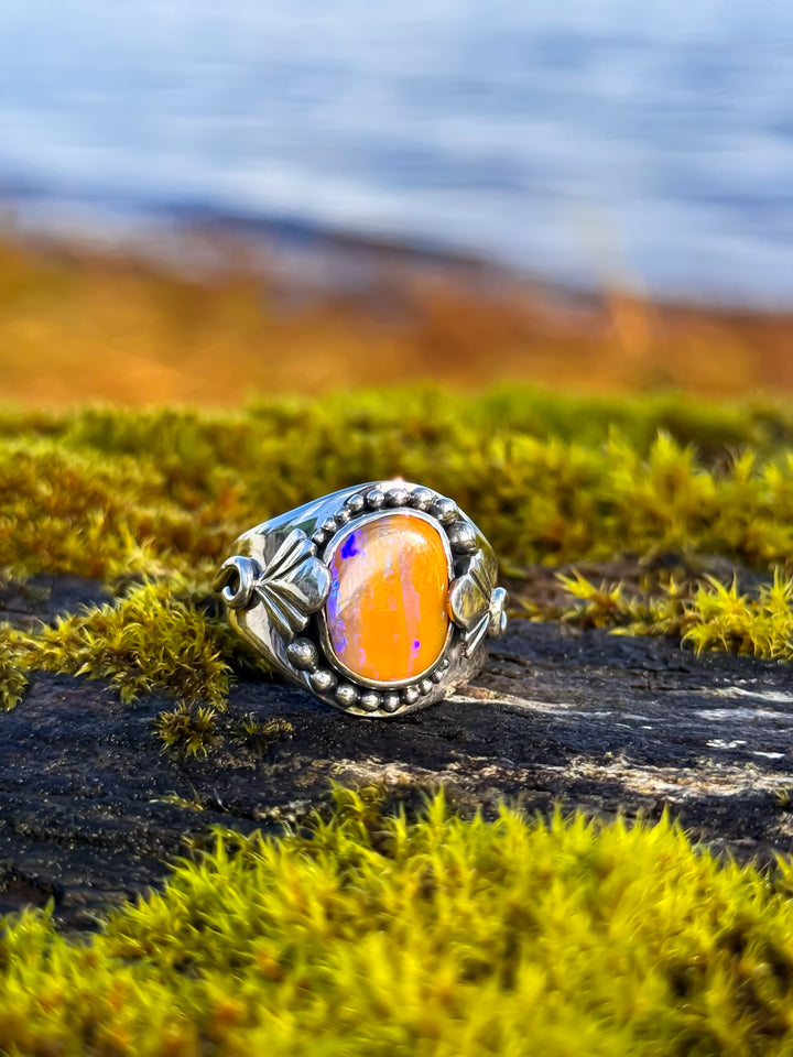 Australian Boulder Opal Ring- Dawn