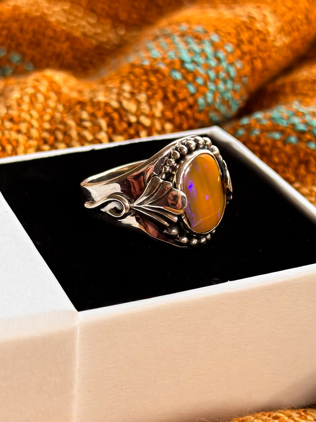 Australian Boulder Opal Ring- Dawn