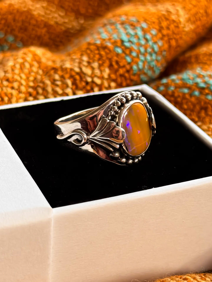 Australian Boulder Opal Ring- Dawn