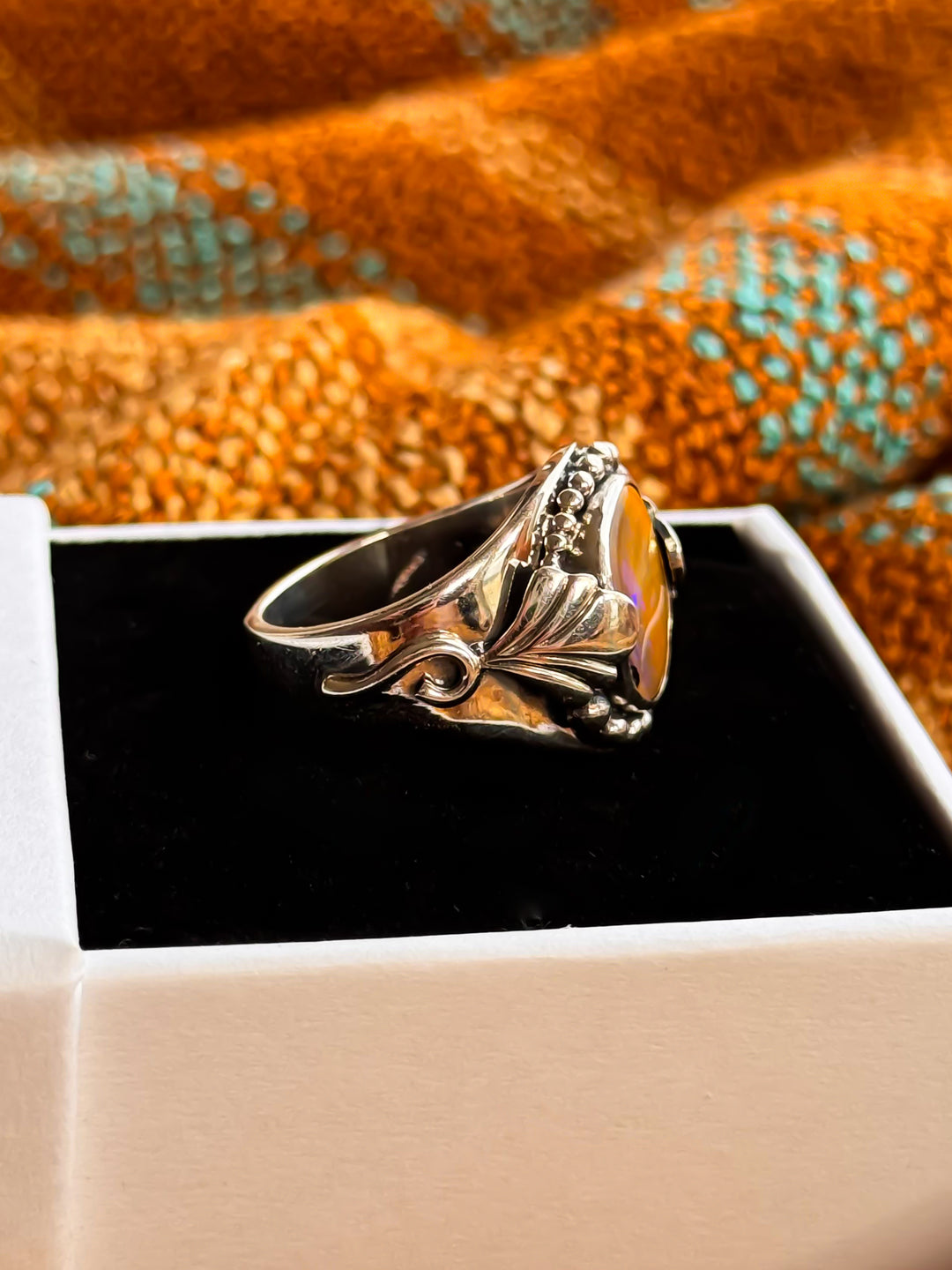 Australian Boulder Opal Ring- Dawn