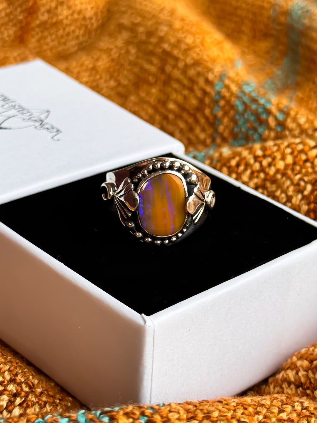 Australian Boulder Opal Ring- Dawn