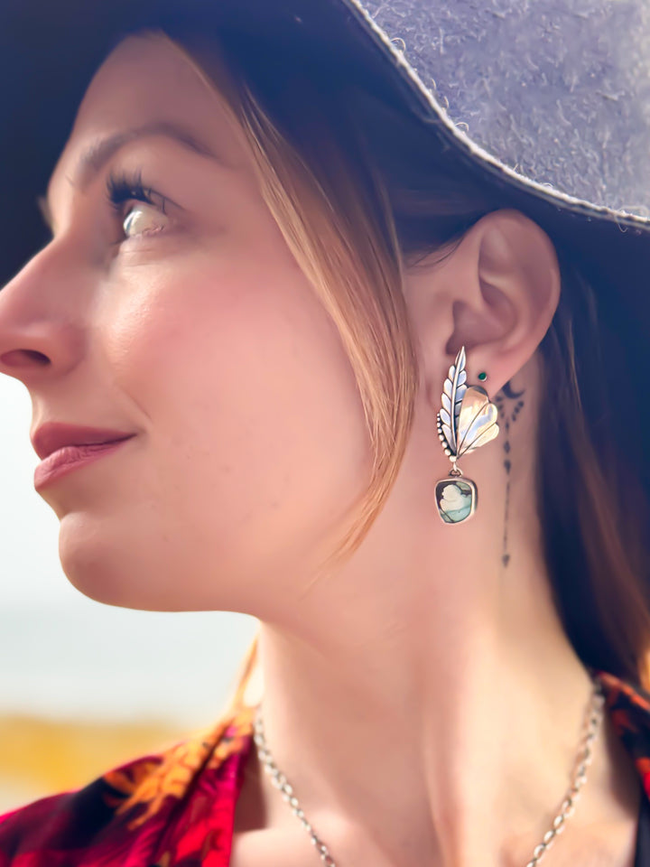 Fairy Wing Gobi Turquoise Earrings