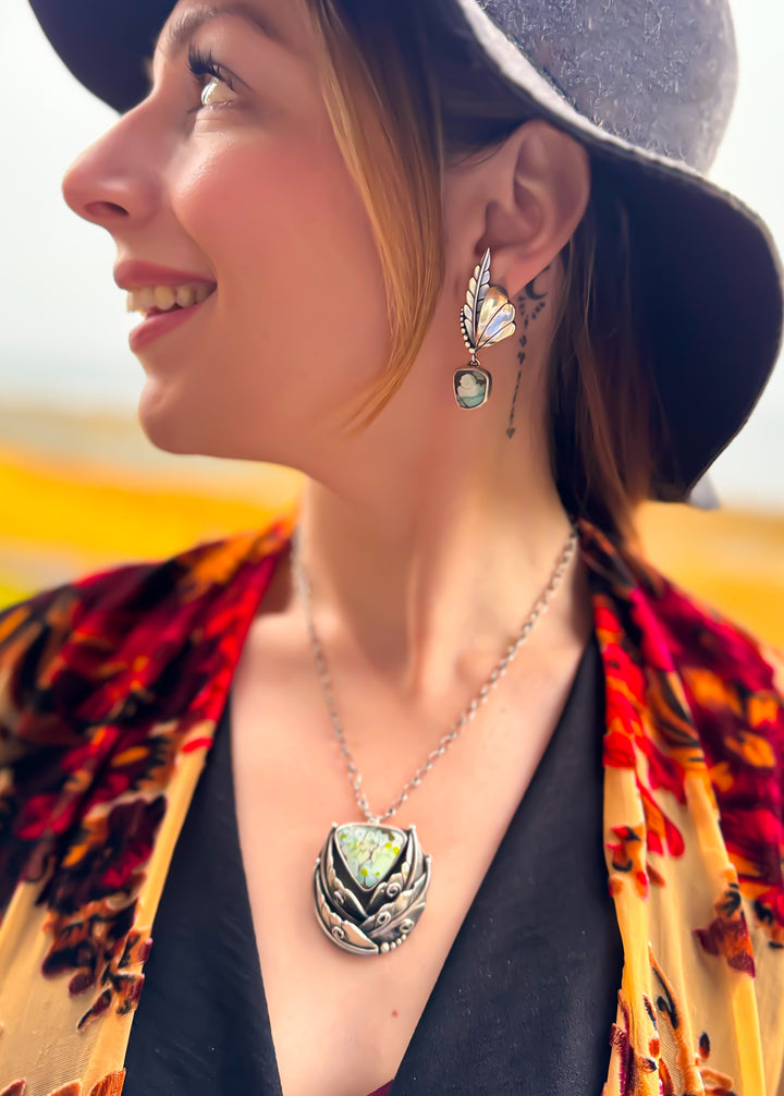 Fairy Wing Gobi Turquoise Earrings