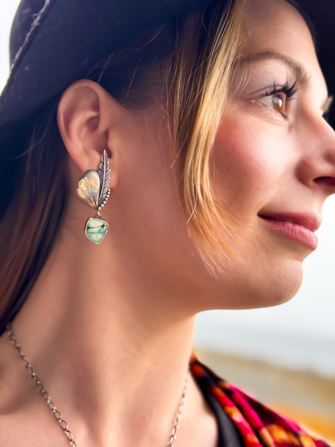 Fairy Wing Gobi Turquoise Earrings
