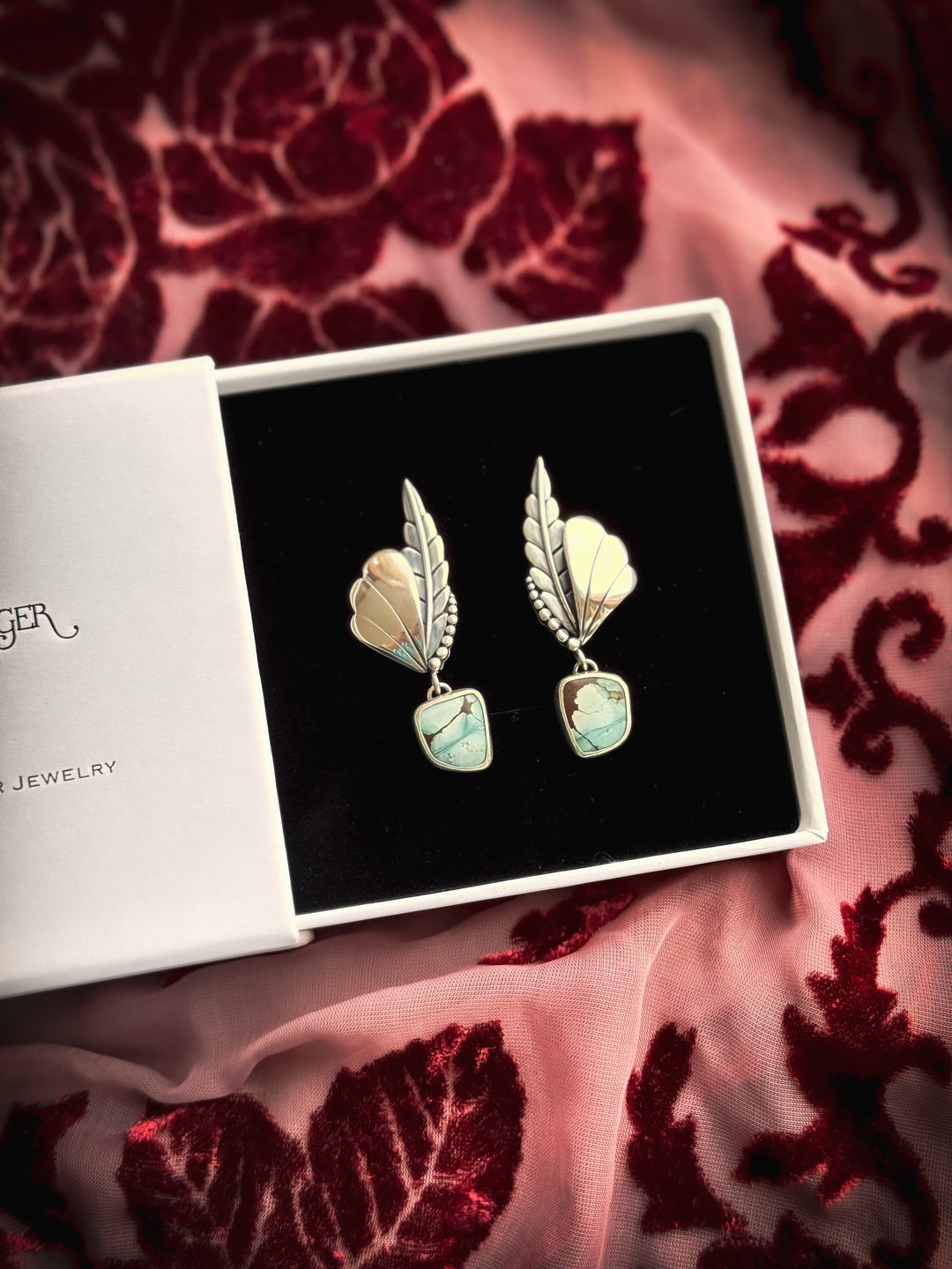Fairy Wing Gobi Turquoise Earrings