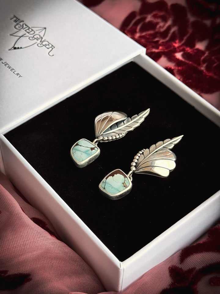 Fairy Wing Gobi Turquoise Earrings