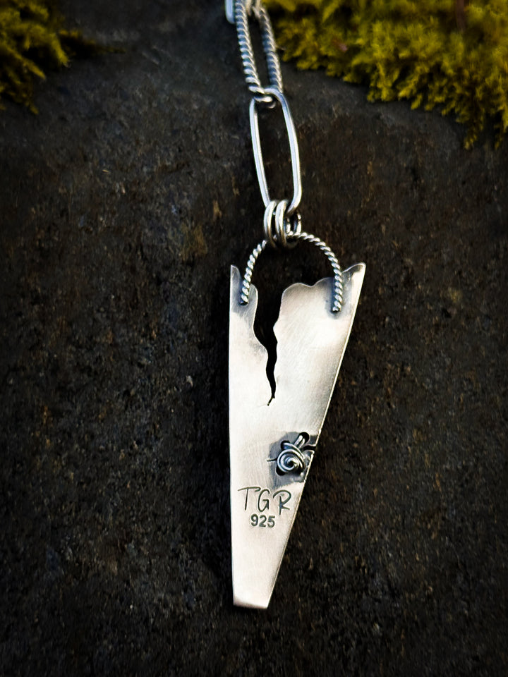 Summit Gold Nugget Silver Weaved Pendant